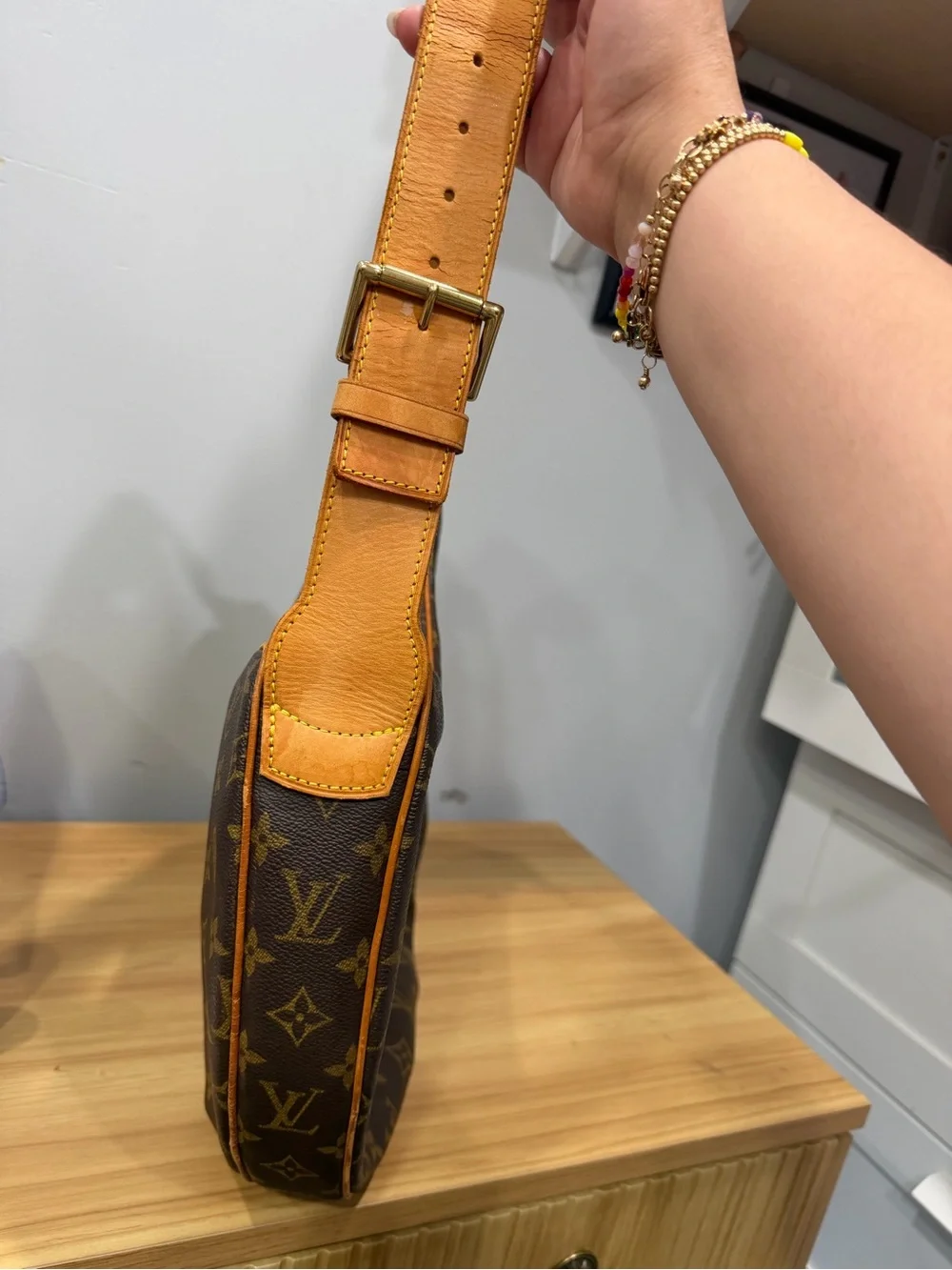 Louis Vuitton Monogram Crescent Hobo in Brown and Tan